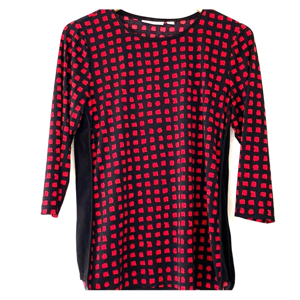Susan Graver liquid knit in red/black